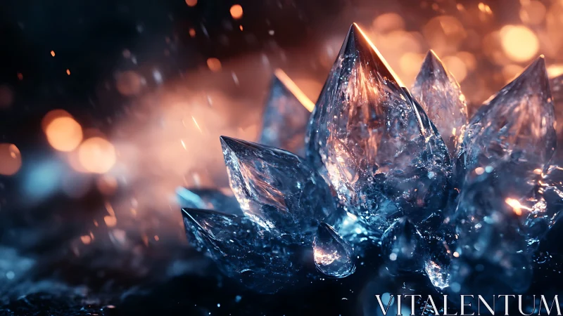 Crystal bloom glowing softly between fire and water.