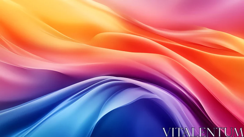 Chromatic silk waves in luminous gradient motionscape.