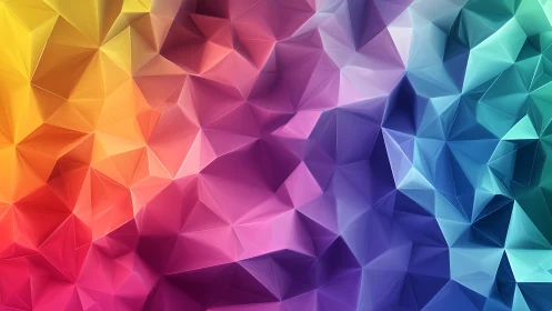 Spectral low‑poly gradient mesh with faceted polygonal topology.