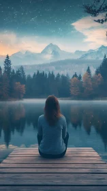 Solitary dreamer trades small thoughts for star-filled mountains