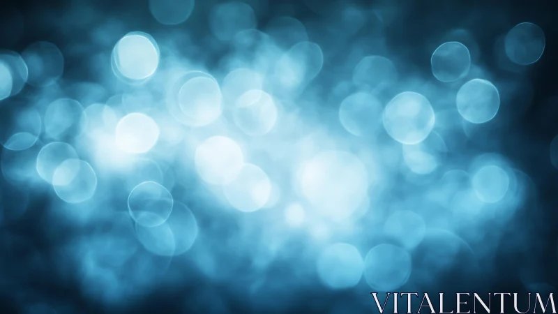 Dreamy Blue Bokeh Light Abstract Background in Soft Focus.