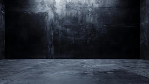 Industrial concrete chamber with cinematic low-key lighting.