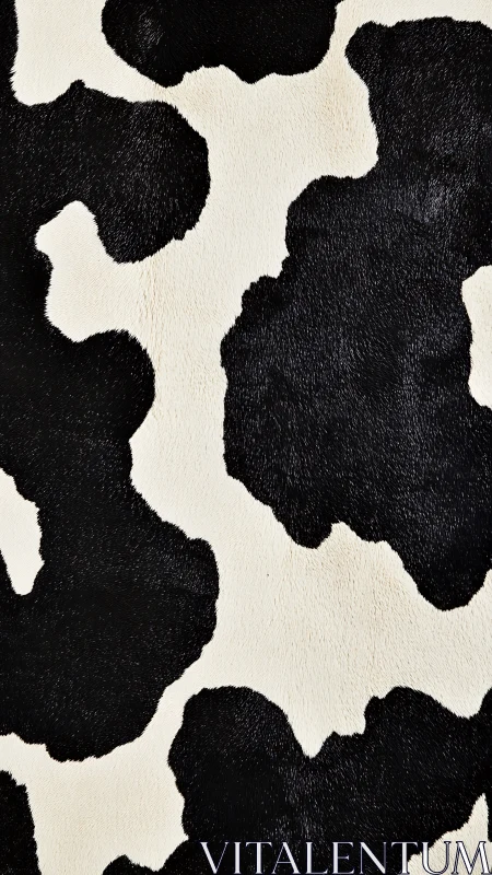 Monochrome cowhide constellations in bold organic patches.