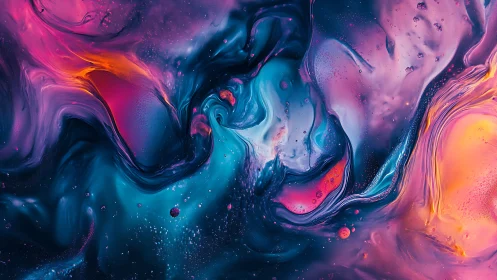 Swirling cosmic colors dance in a dreamy liquid galaxy sky