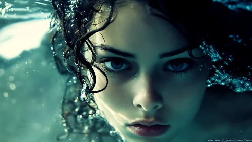 Intense underwater portrait captures a gaze of quiet power