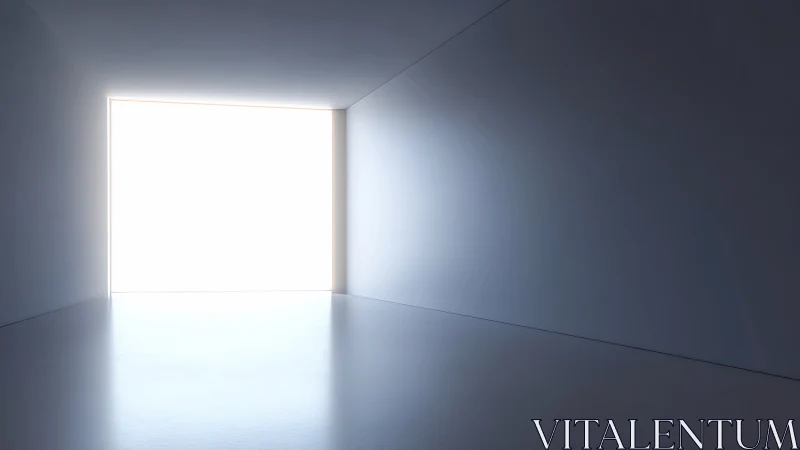 Minimal interior space with bright rectangular wall opening.