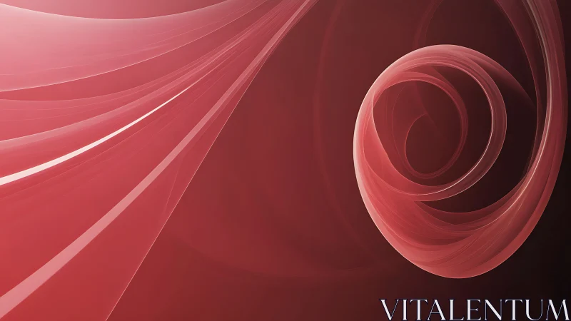 Crimson ribbons spiral softly into a glassy nebula heart