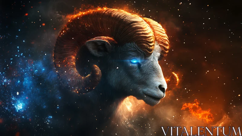 Cosmic ram head burns through nebula with electric gaze.