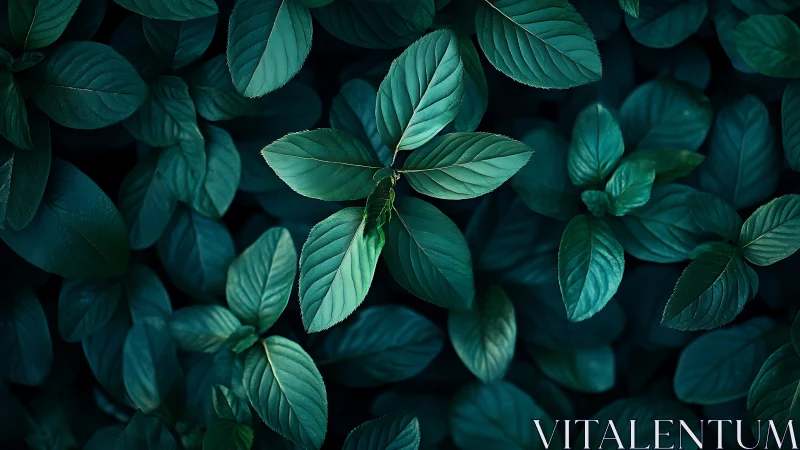 Gentle teal leaves glowing softly in a calm forest hush.