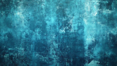 Textured teal abstract wall suggests depth and distant light