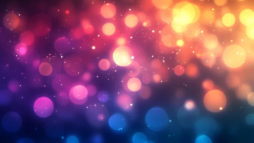 Vibrant bokeh light background with glowing circles in abstract style.