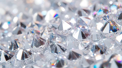 Close-up view of faceted crystal gemstones in light.