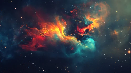 Spectral nebular turbulence with chromatic plasma vortices.