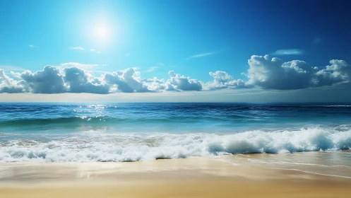 Photorealistic seascape with luminous surf and horizon balance.