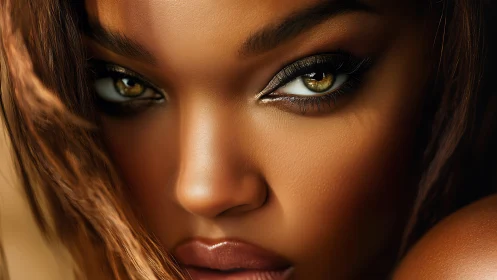 Hyperreal close-up portrait isolates gaze with cinematic lighting