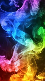 Chromatic smoke currents swirling through deep void.