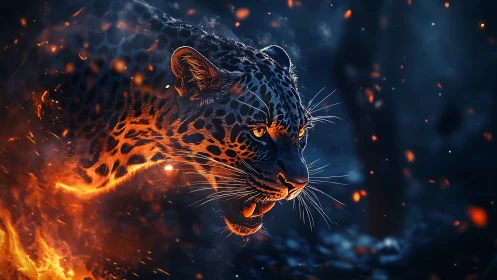 Inferno Leopard: Wildfire Prowess Ablaze.