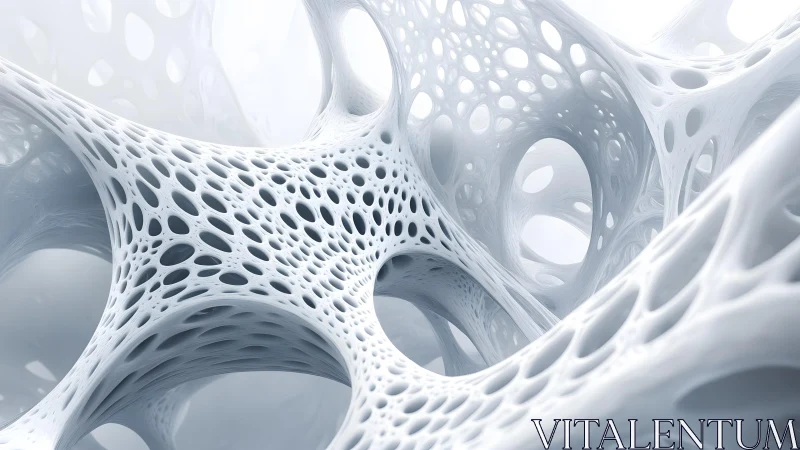 Futuristic Abstract Mesh Structure in Soft White Tones.