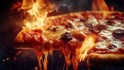 Molten Cheese Cascade with Flames.