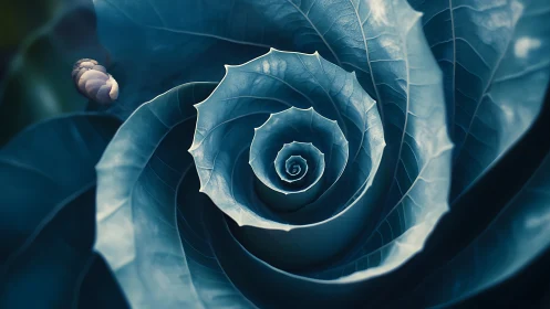 Spiraling blue succulent leaves draw you into gentle calm