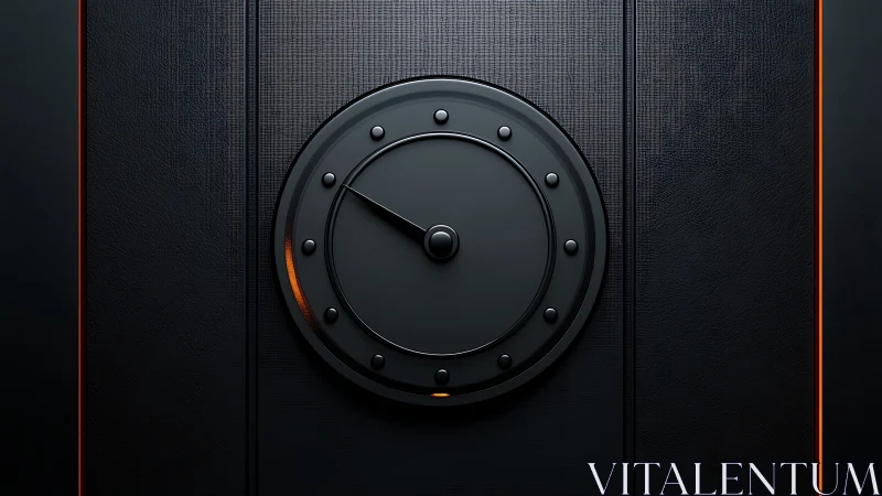 Minimalist black gauge dial set in futuristic dark panel