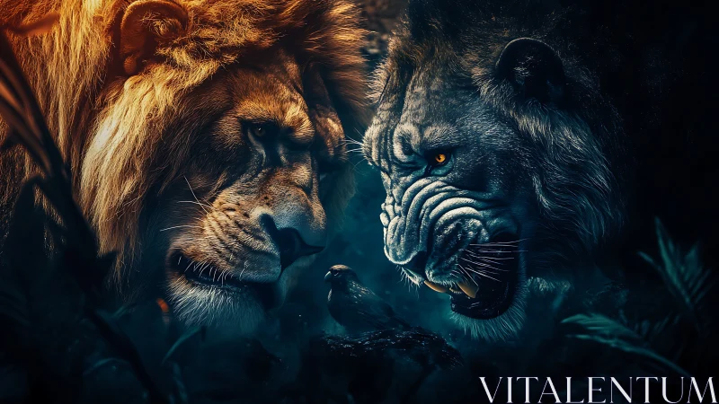 Primal Gaze: Where Light Meets Shadow in Feline Tension.