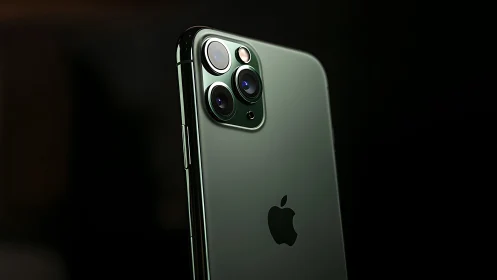 iPhone 11 Pro Max Midnight Green: Triple-Lens Camera Module Detail