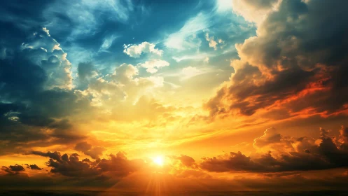 Sunrise orchestra ignites clouds in molten gold and teal