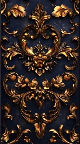 Baroque gold flourishes bloom on midnight velvet walls.
