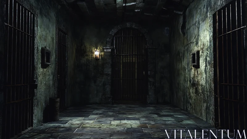 Rust and shadows negotiate silence in an abandoned cellblock