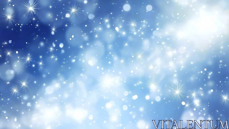 Star-sprinkled winter shimmer drifting across soft sky.