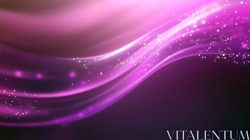 Vibrant magenta light waves with glowing particle trails.