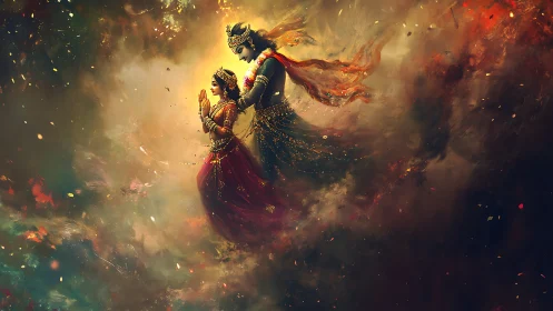 Divine Figures in Celestial Fire: Indian Mythological Drama.