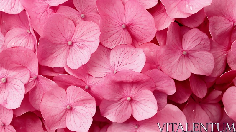 Vibrant Pink Hydrangea Blossoms in Full Bloom