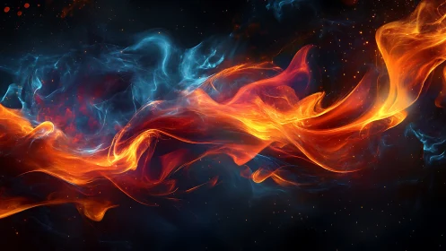 Fire and Ice Collision: A Cosmic Dance of Elemental Forces.