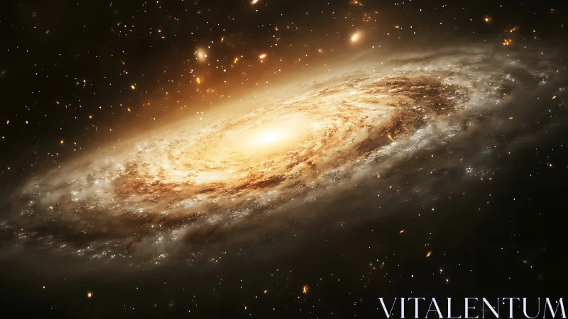 Spiral galaxy swirls like molten starlight in silent orbit