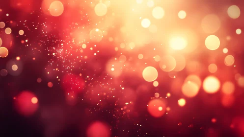 Warm golden bokeh lights abstract background with soft glow.