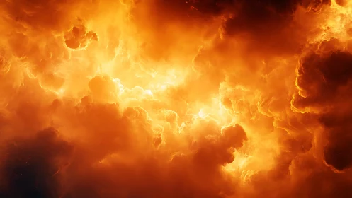 Incandescent Cloud Formation with Radiant Golden Luminescence.