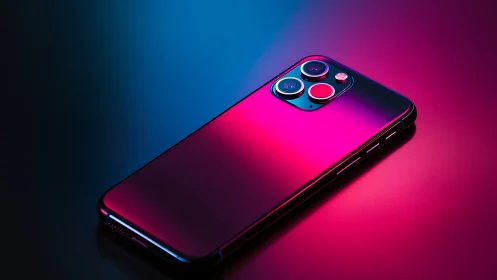 Premium Smartphone with Chromatic Light Effects Gradient.