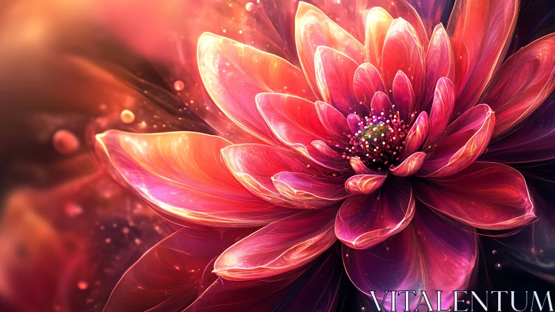 Radiant digital lotus unfolding in glowing color bloom.