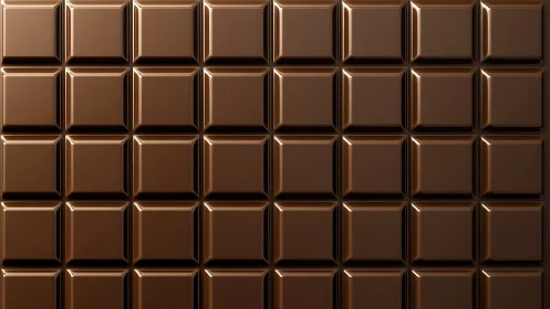 3D Rendered Chocolate Bar Grid with Beveled Edges and Specular Highlights