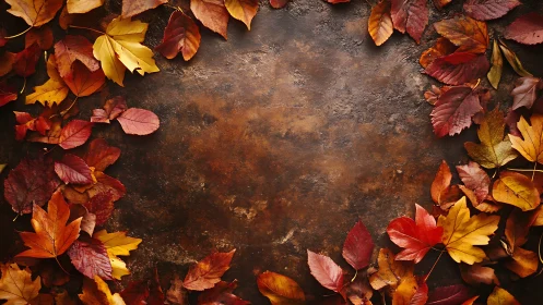 Warm autumn leaves framing a cozy rustic backdrop.