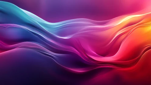 Luminous neon ribbons flowing through prismatic twilight space.