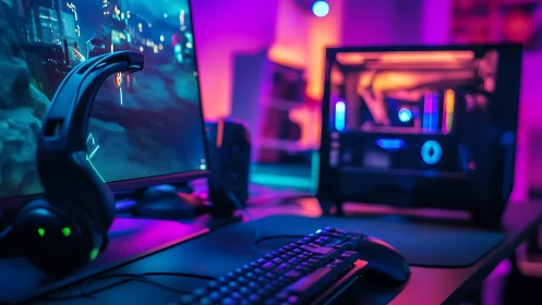 RGB-lit gaming workstation showcases immersive PC hardware