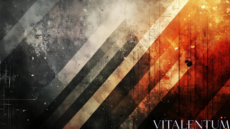 Grungy Abstract Diagonal Lines with Warm and Cool Color Blends.