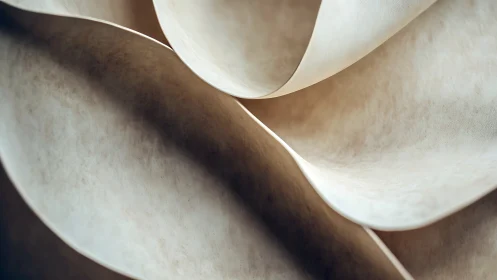 Curved parchment-like sheets form soft abstract layered waves