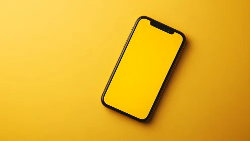 Smartphone Mockup on Yellow Background