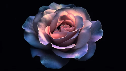 Algorithmically Rendered Rose with Spectral Light Gradient Mapping.