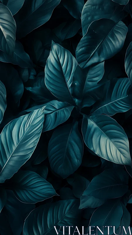 Dark overlapping foliage with blue-green elliptical leaves.