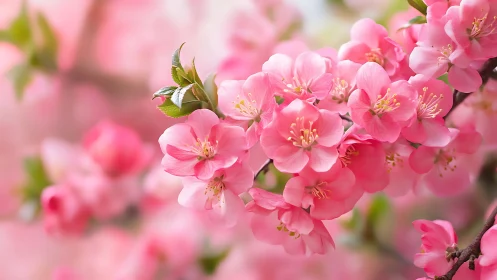 Pink Blossom Reverie: Nature's Delicate Dance.